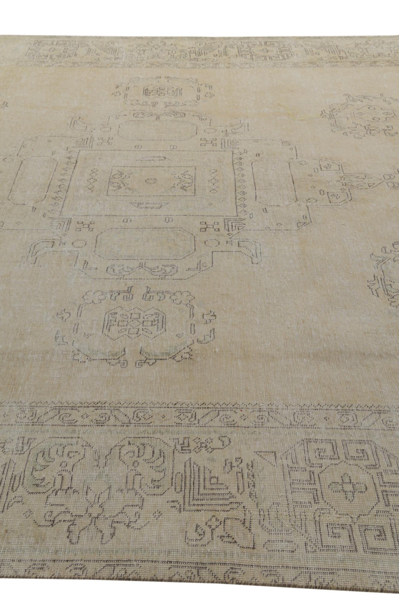 9' 4 x 12' 10 Hand Knotted Ultra Vintage Persian Wool Rug