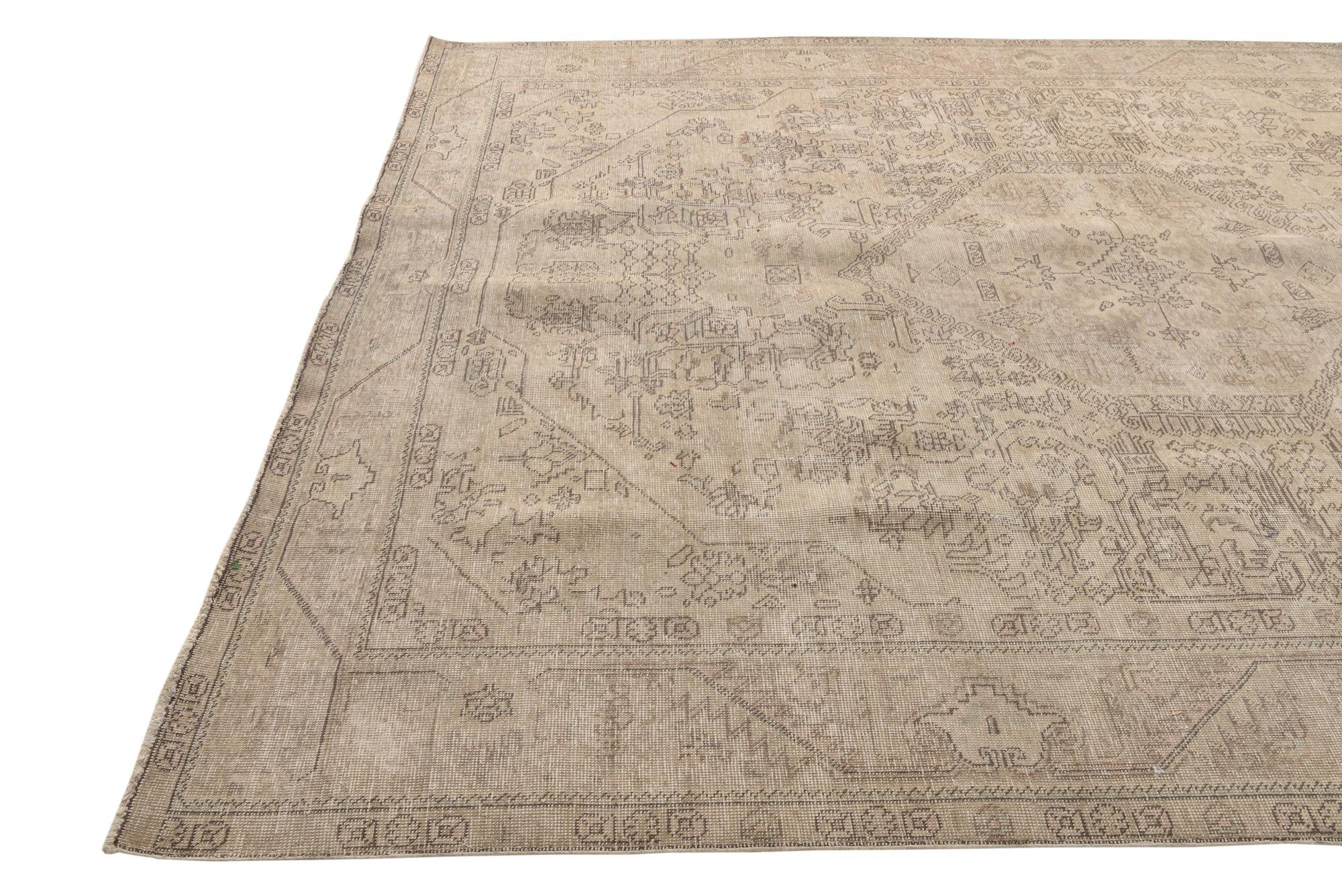 8' x 11' Hand Knotted Ultra Vintage Persian Wool Rug