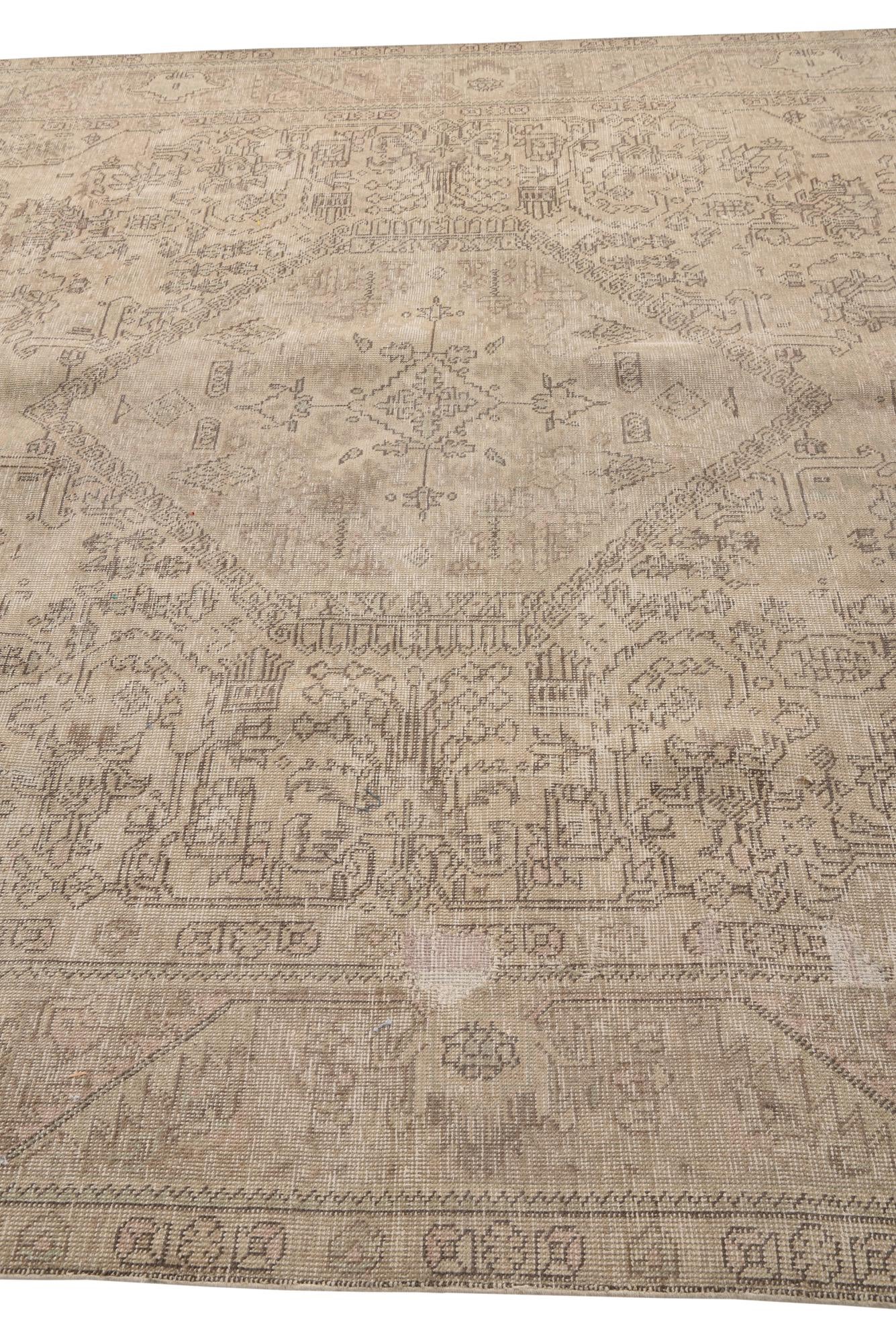 8' x 11' Hand Knotted Ultra Vintage Persian Wool Rug