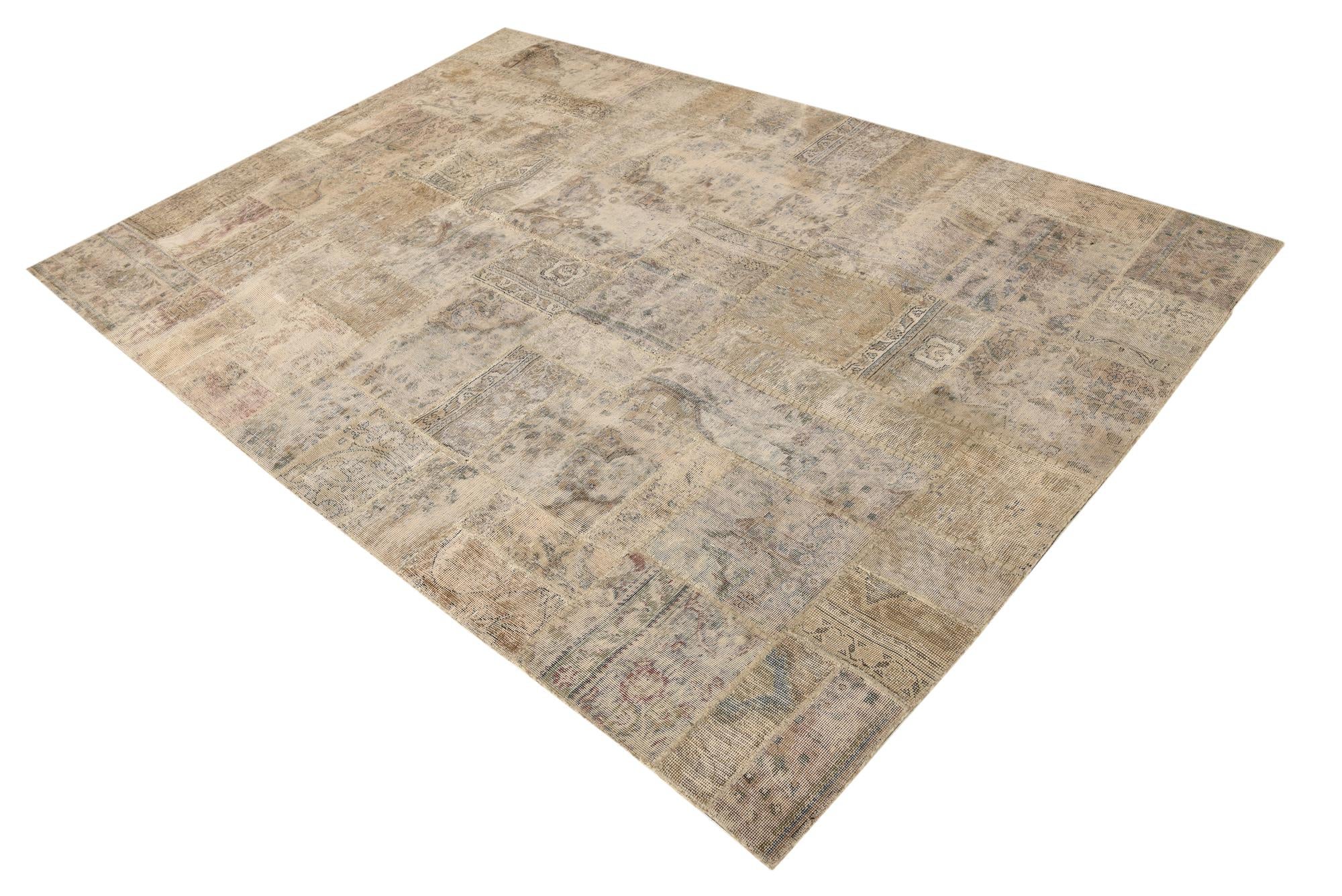 6' 7 x 9' 8 Hand Knotted Ultra Vintage Persian Wool Rug