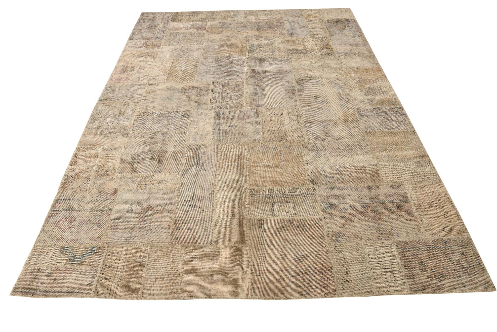 6' 7 x 9' 8 Hand Knotted Ultra Vintage Persian Wool Rug