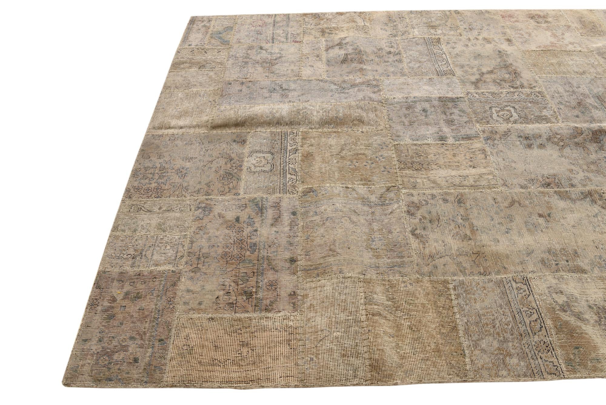 6' 7 x 9' 8 Hand Knotted Ultra Vintage Persian Wool Rug