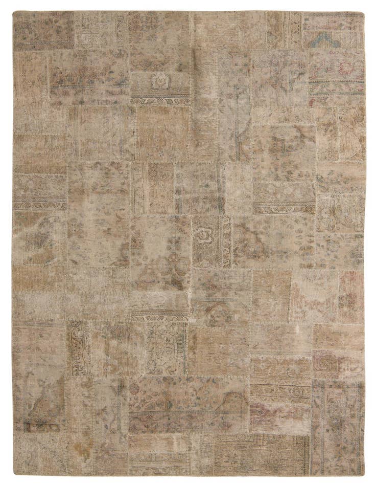 Detail image of 6' 7 x 9' 8 Hand Knotted Ultra Vintage Persian Wool Rug