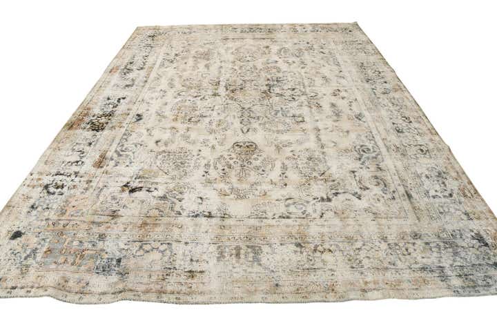 9' 5 x 12' 1 Hand Knotted Ultra Vintage Persian Wool Rug