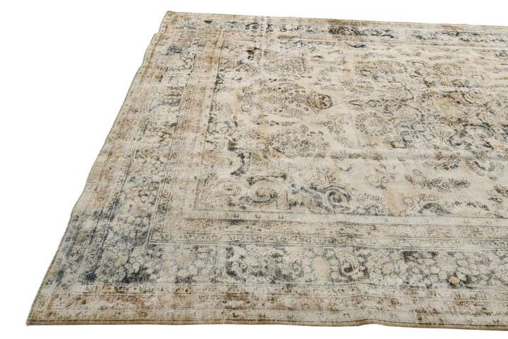 9' 5 x 12' 1 Hand Knotted Ultra Vintage Persian Wool Rug