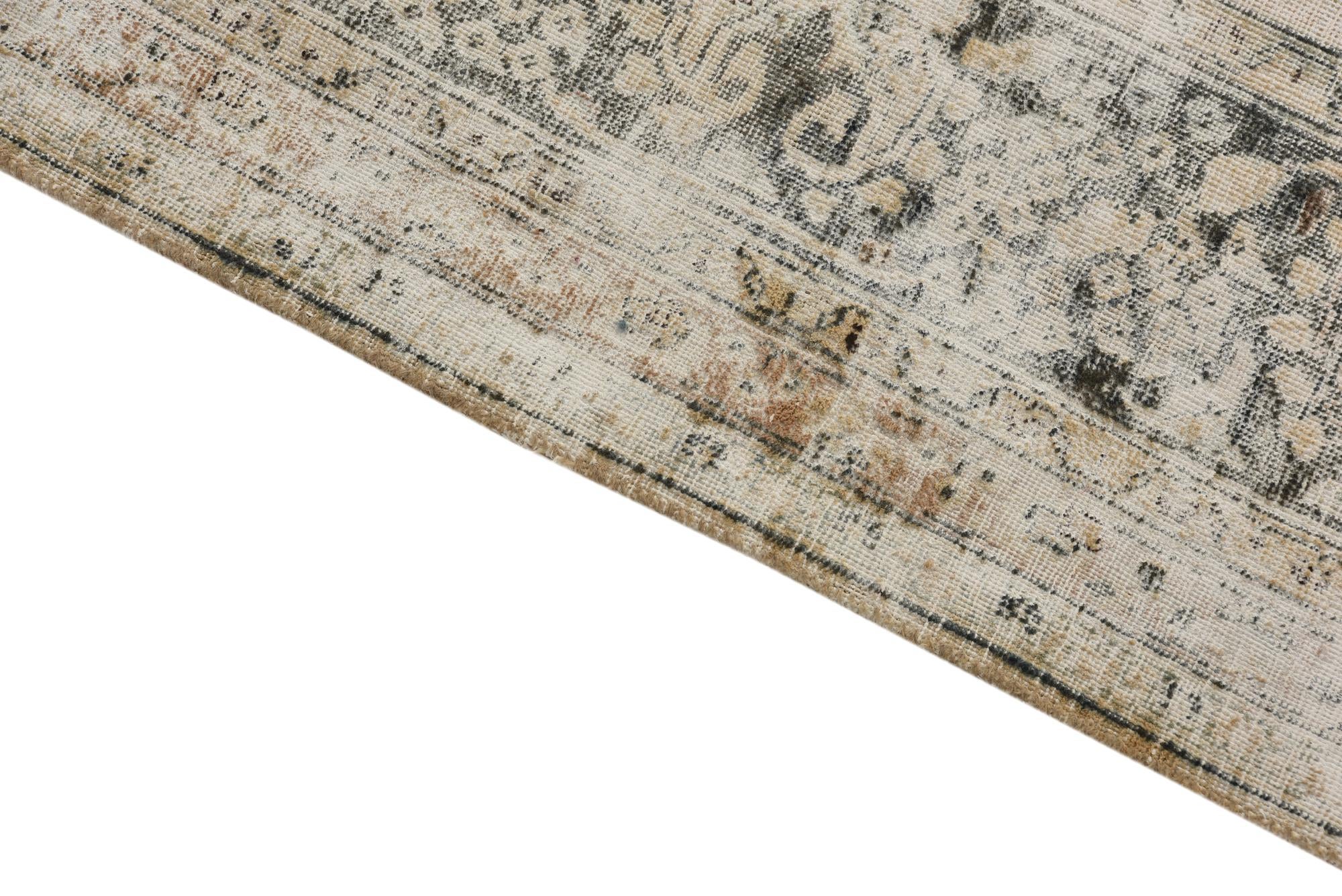 9' 5 x 12' 1 Hand Knotted Ultra Vintage Persian Wool Rug