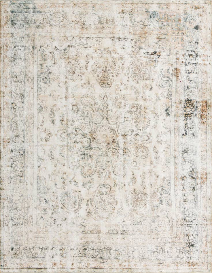 Detail image of 9' 5 x 12' 1 Hand Knotted Ultra Vintage Persian Wool Rug