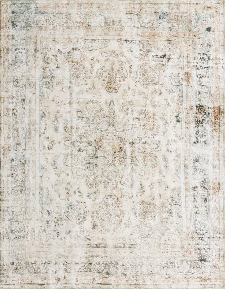 Detail image of 9' 5 x 12' 1 Hand Knotted Ultra Vintage Persian Wool Rug