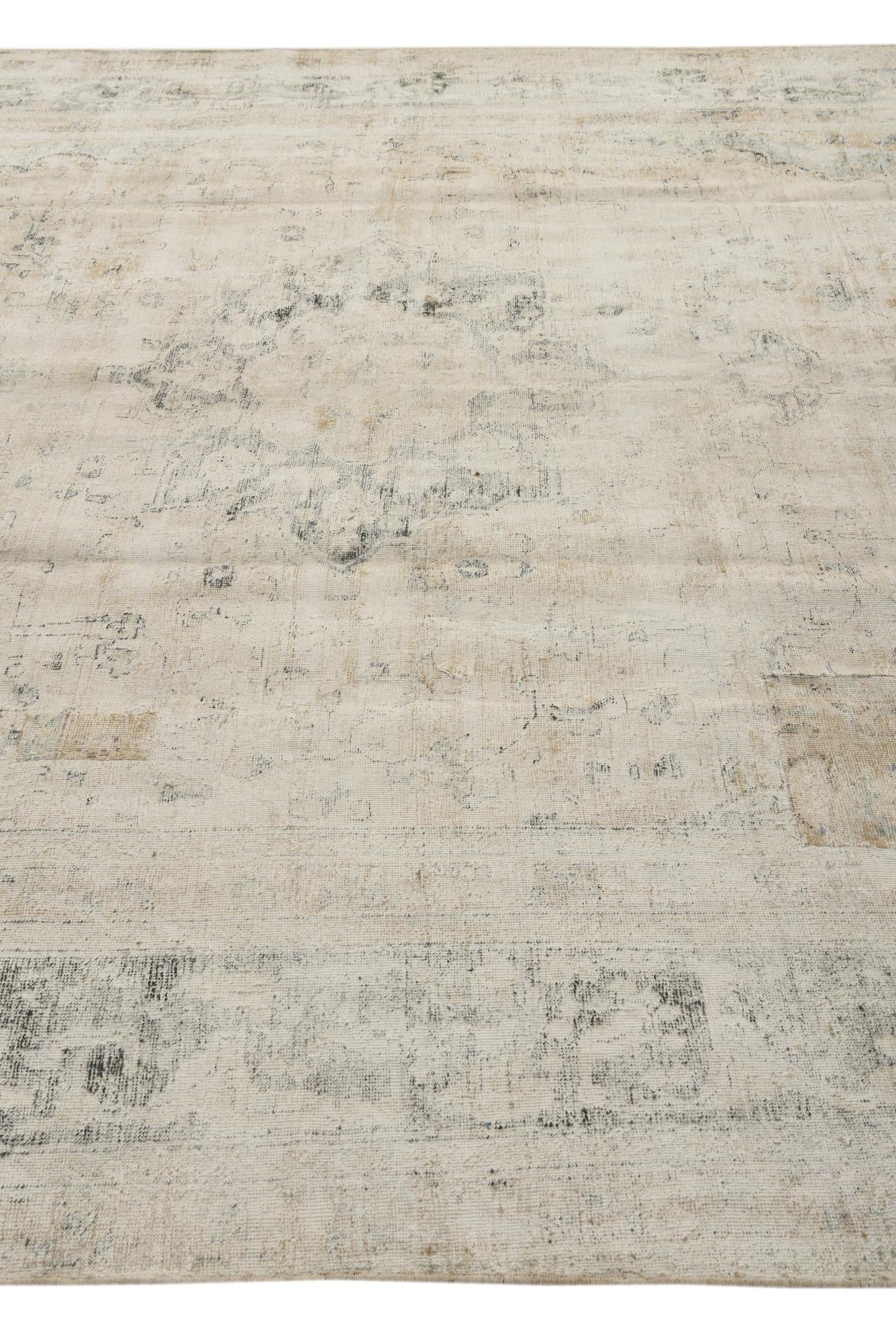 9' 8 x 12' 8 Hand Knotted Ultra Vintage Persian Wool Rug