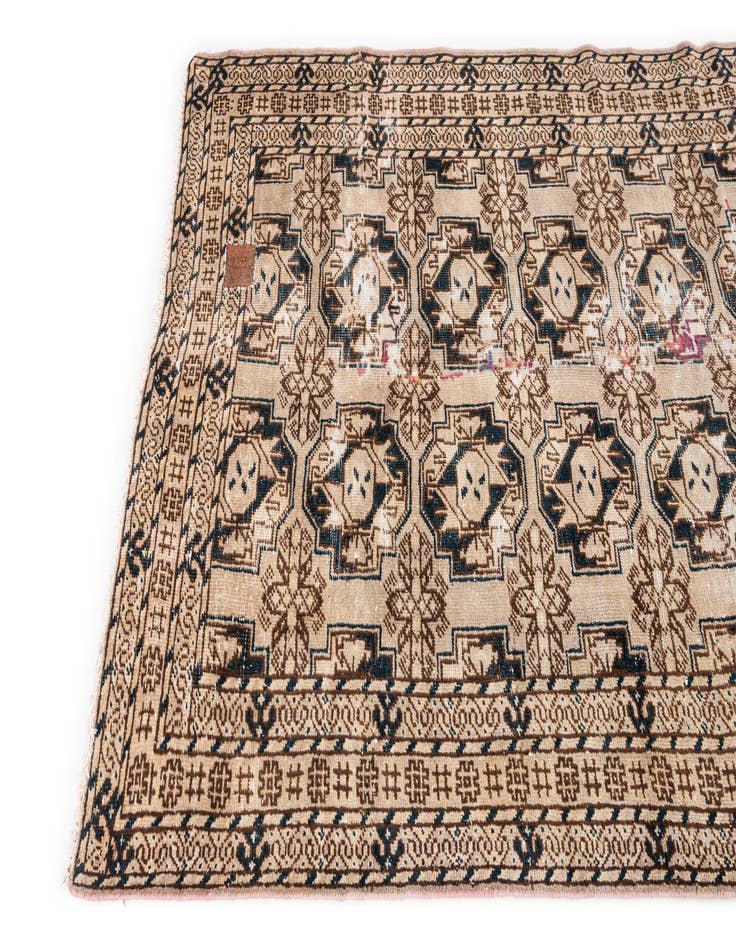 Detail image of 4' x 6' 7  Hand Knotted Ultra Vintage Persian Wool Rug