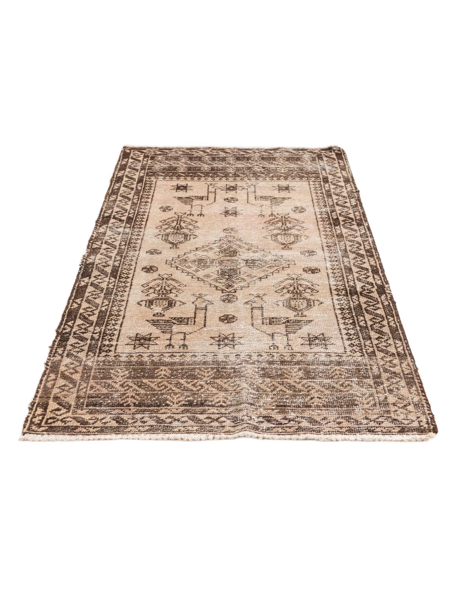 75cm x 130cm Hand Knotted Ultra Vintage Persian Wool Rug