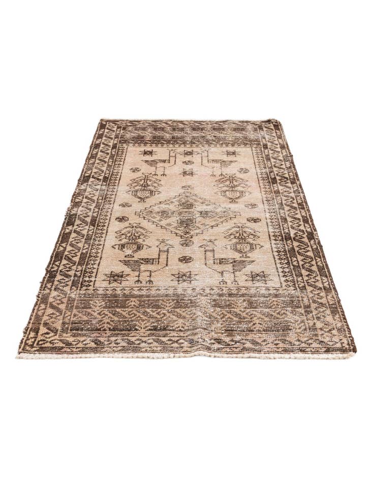 Detail image of 2' 6 x 4' 3  Hand Knotted Ultra Vintage Persian Wool Rug