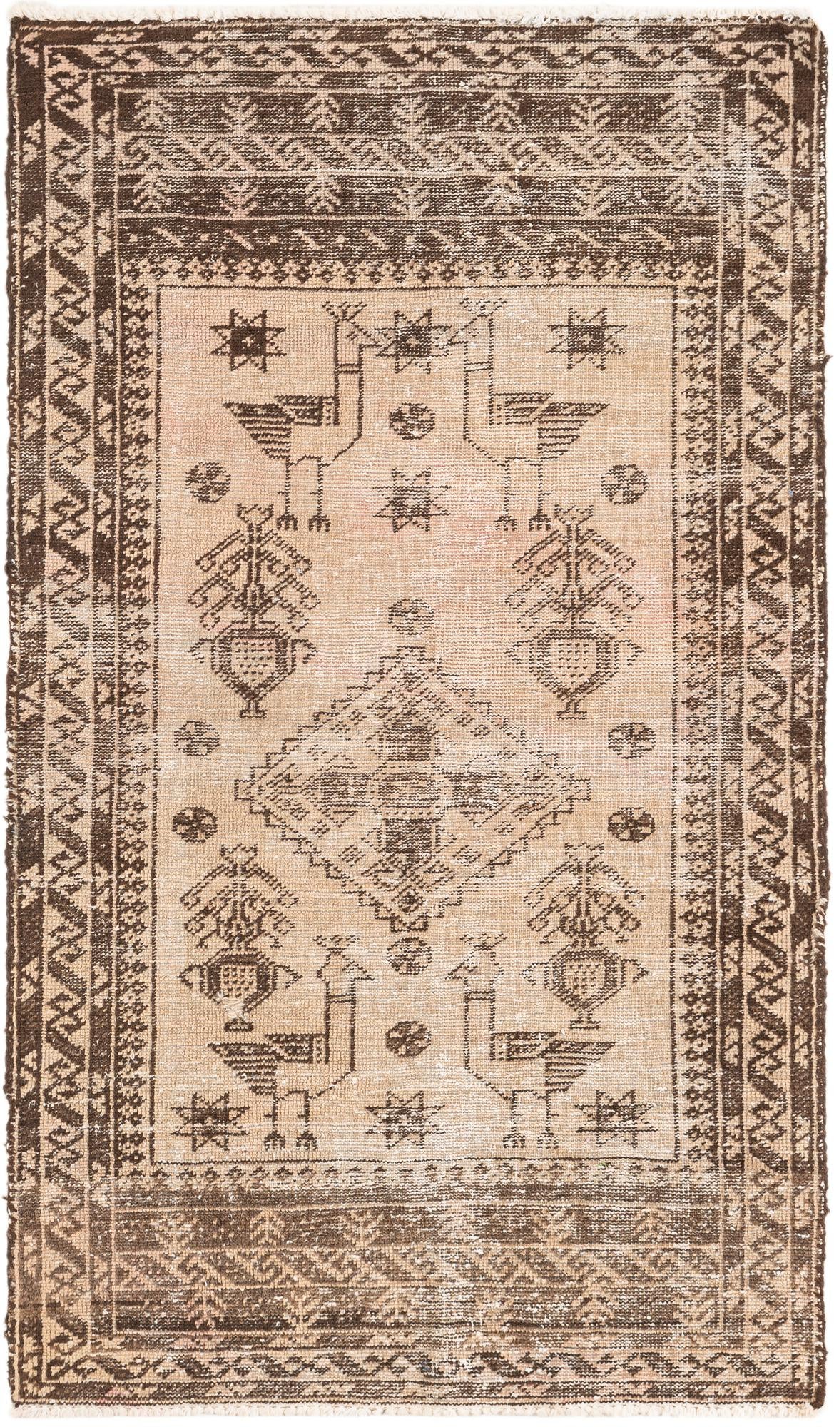 75cm x 130cm Hand Knotted Ultra Vintage Persian Wool Rug