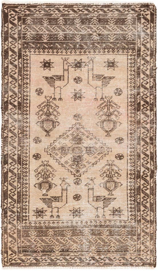 Detail image of 75cm x 130cm Hand Knotted Ultra Vintage Persian Wool Rug