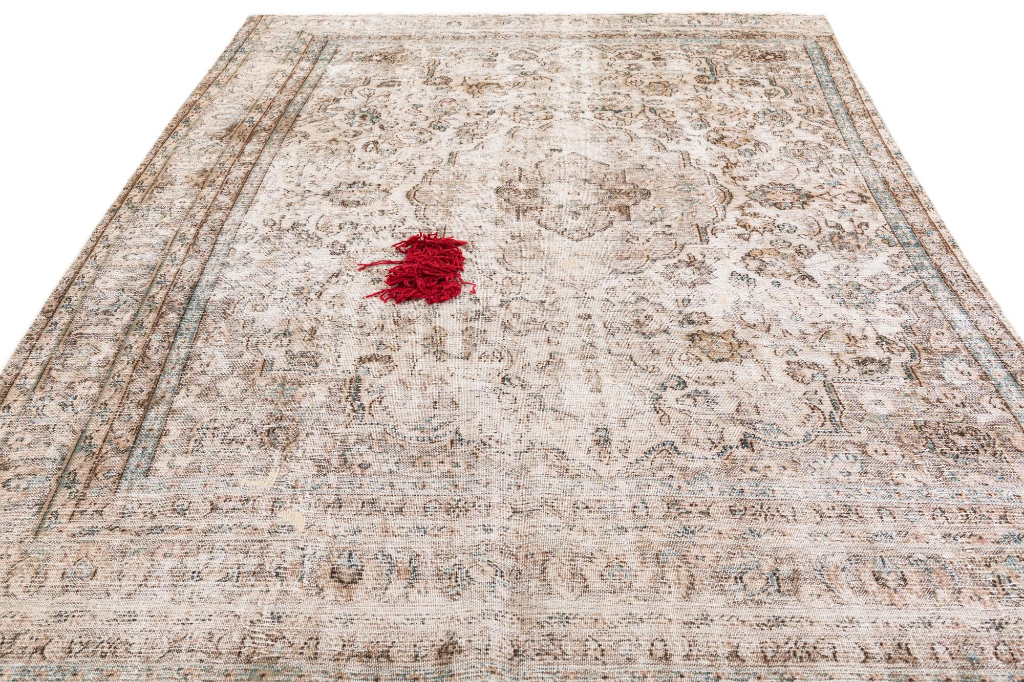 7' 3 x 10' 10 Hand Knotted Ultra Vintage Persian Wool Rug