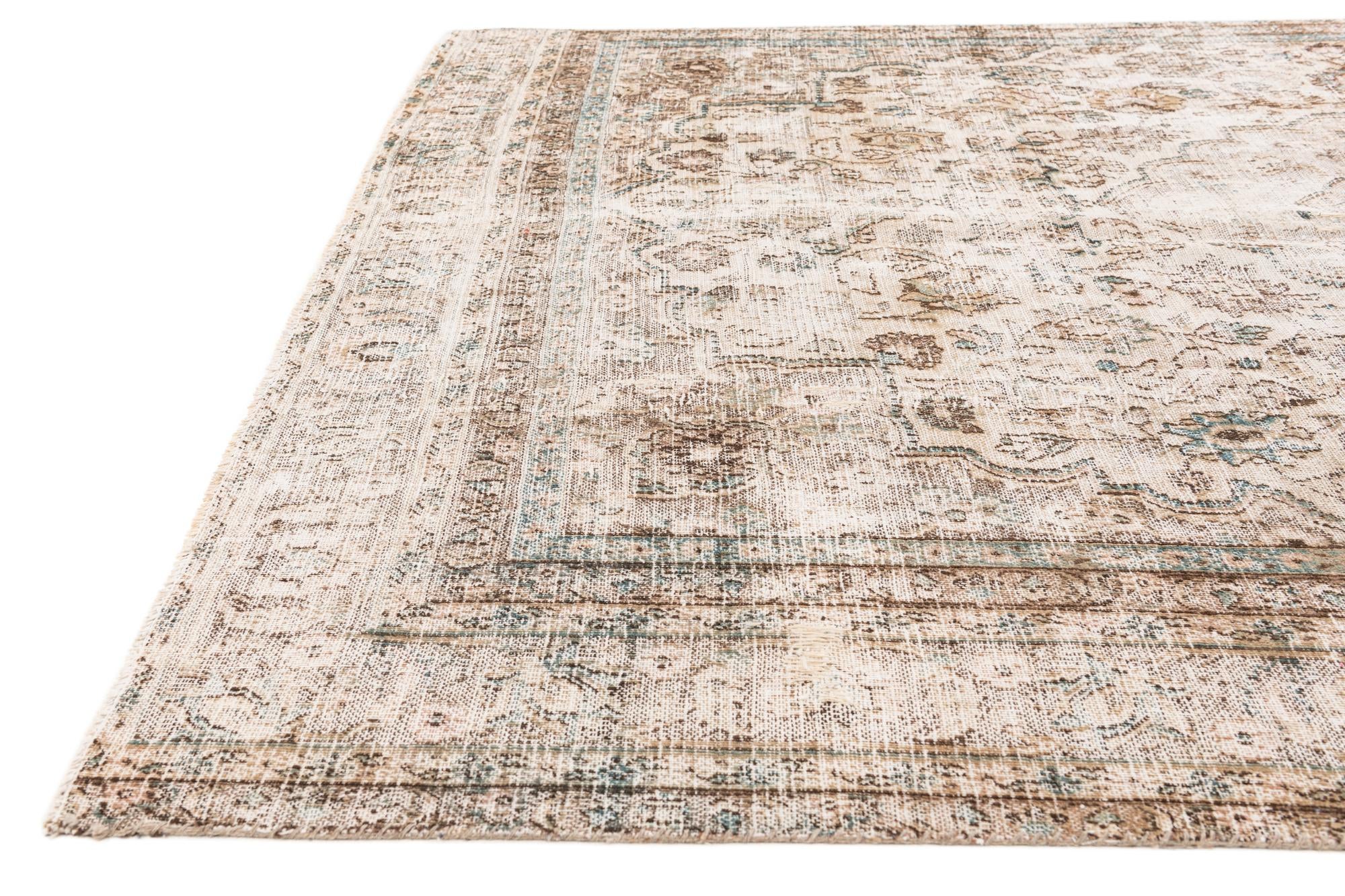 7' 3 x 10' 10 Hand Knotted Ultra Vintage Persian Wool Rug
