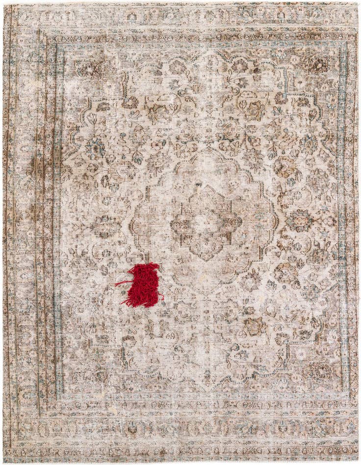 Detail image of 7' 3 x 10' 10 Hand Knotted Ultra Vintage Persian Wool Rug