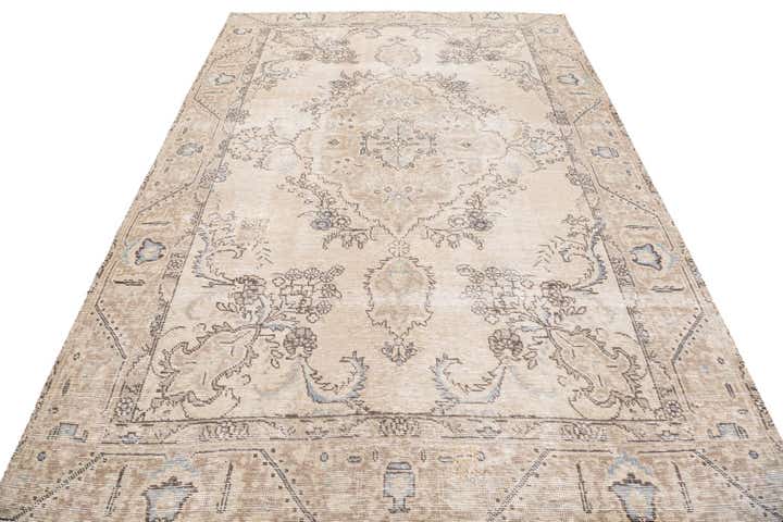6' 2 x 9' Hand Knotted Ultra Vintage Persian Wool Rug