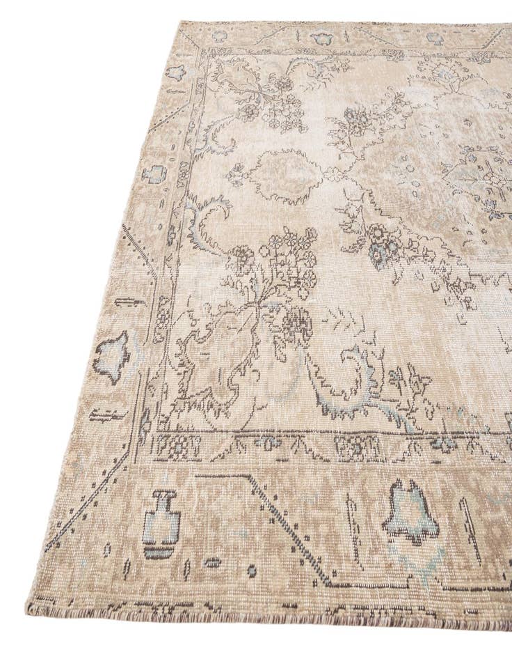 Detail image of 6' 2 x 9'  Hand Knotted Ultra Vintage Persian Wool Rug