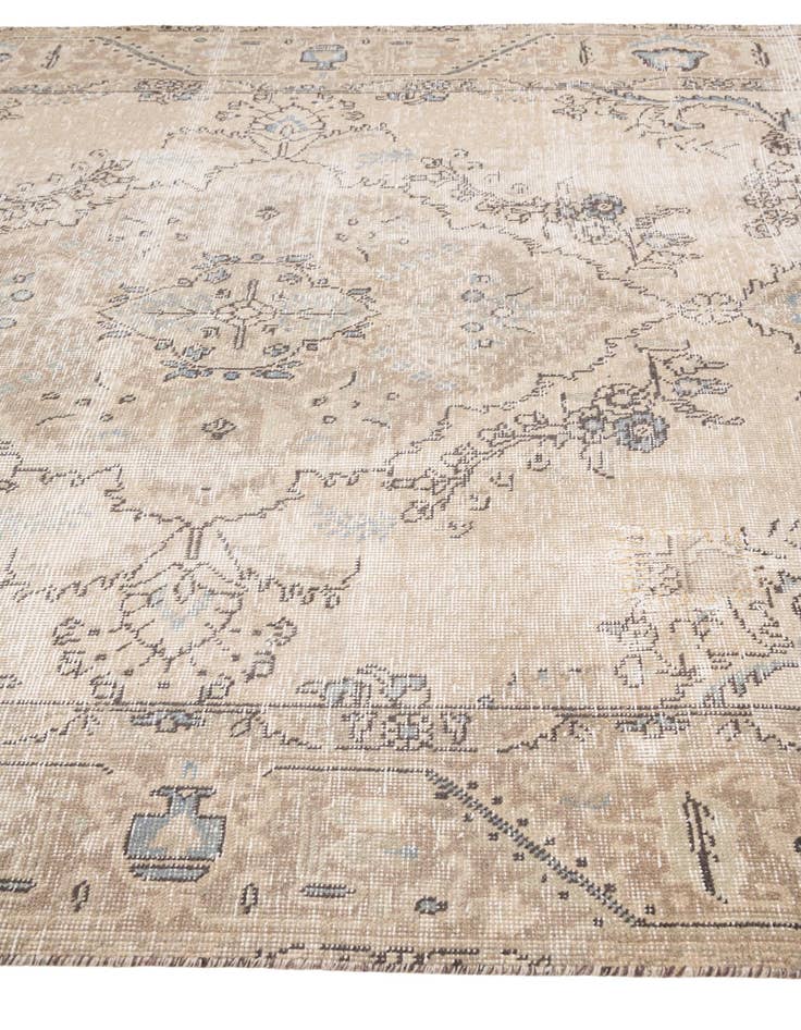 Detail image of 6' 2 x 9'  Hand Knotted Ultra Vintage Persian Wool Rug