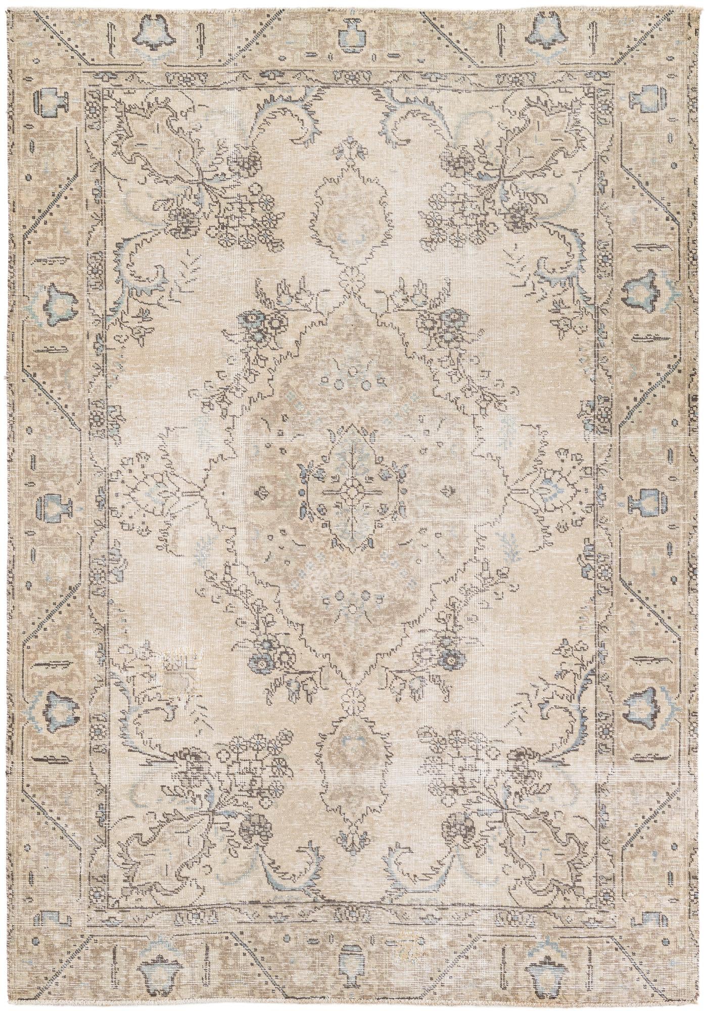 6' 2 x 9' Hand Knotted Ultra Vintage Persian Wool Rug
