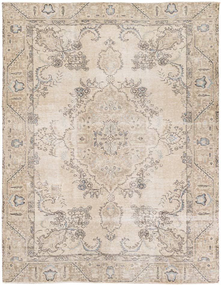Detail image of 6' 2 x 9' Hand Knotted Ultra Vintage Persian Wool Rug