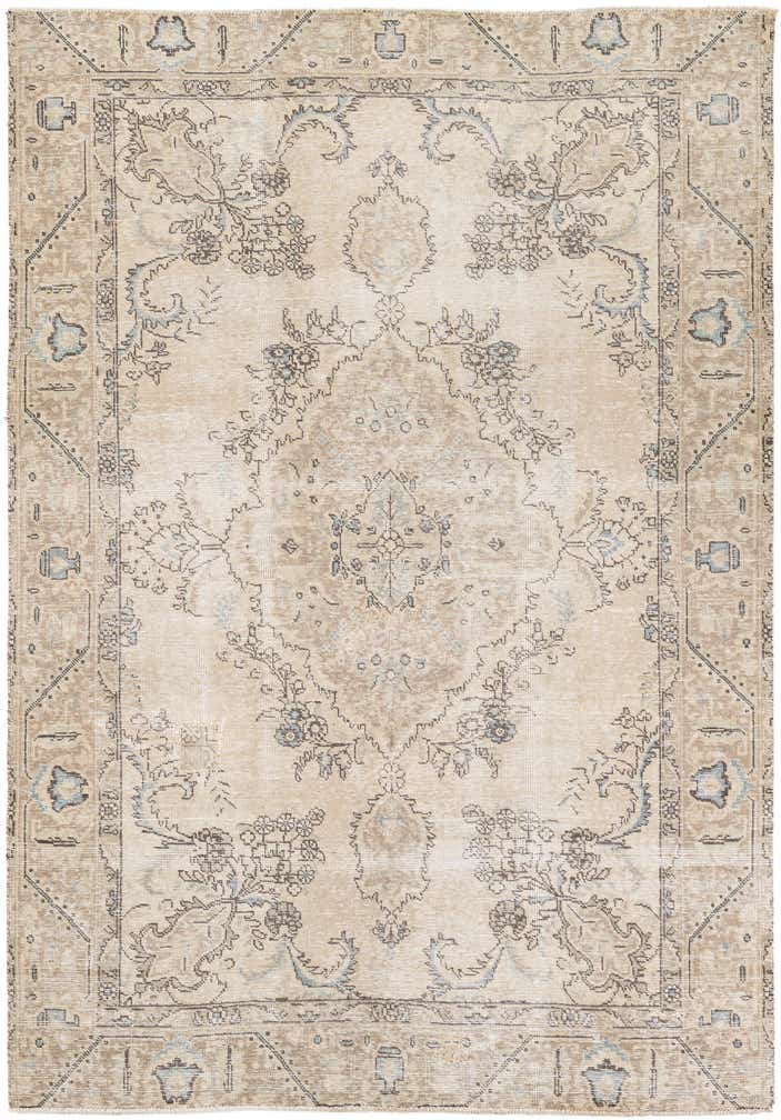 6' 2 x 9' Hand Knotted Ultra Vintage Persian Wool Rug