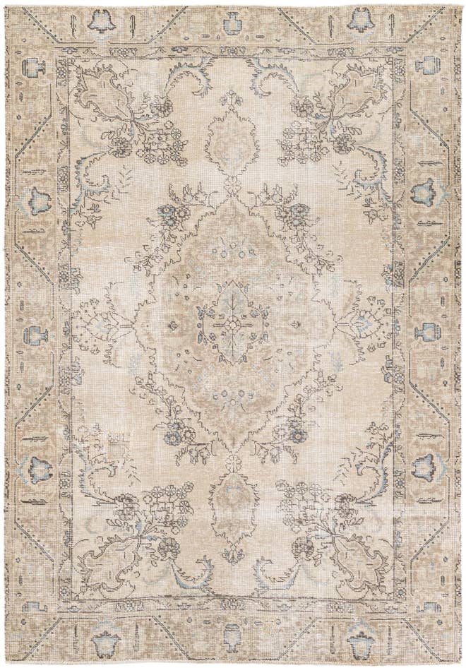 Detail image of 6' 2 x 9' Hand Knotted Ultra Vintage Persian Wool Rug