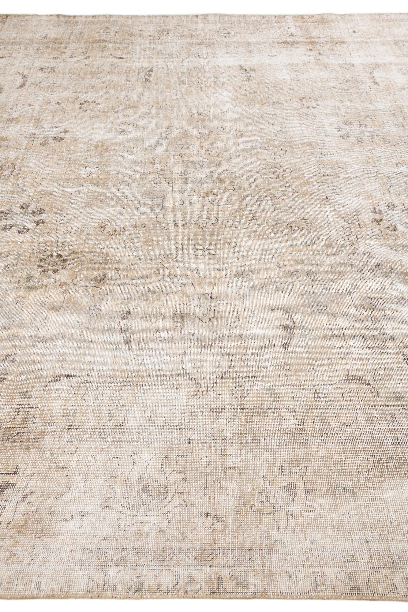 9' 4 x 12' 1 Hand Knotted Ultra Vintage Persian Wool Rug
