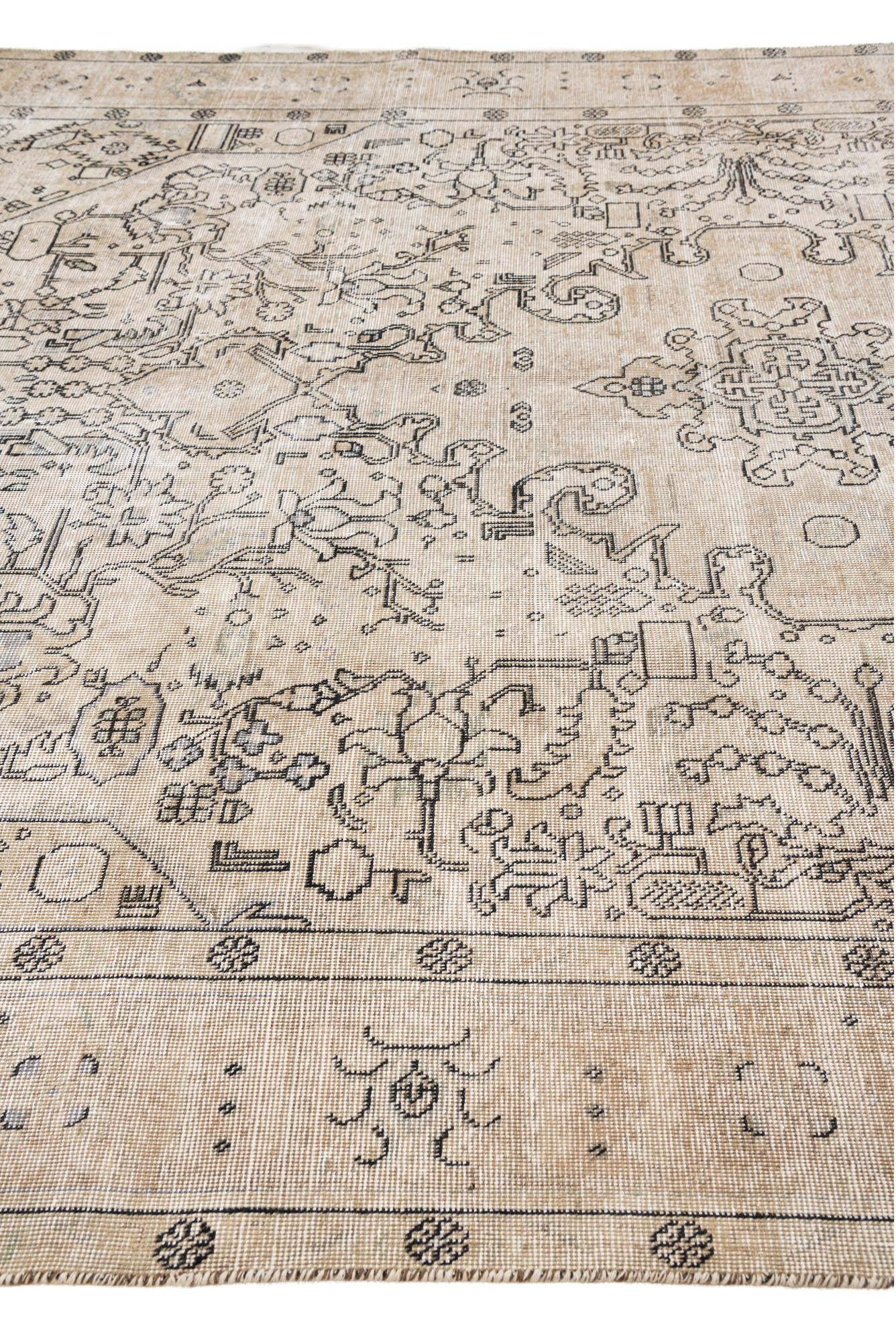 7' 8 x 11' 2 Hand Knotted Ultra Vintage Persian Wool Rug
