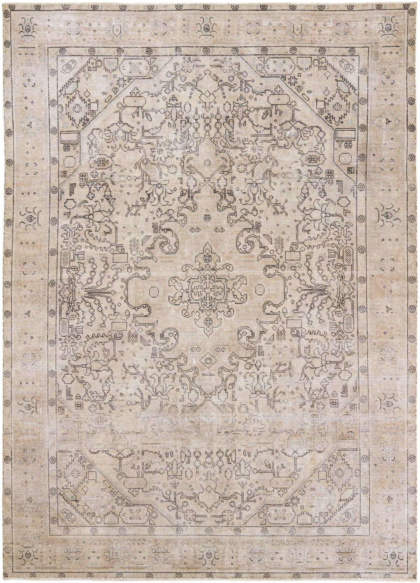 7' 8 x 11' 2 Hand Knotted Ultra Vintage Persian Wool Rug