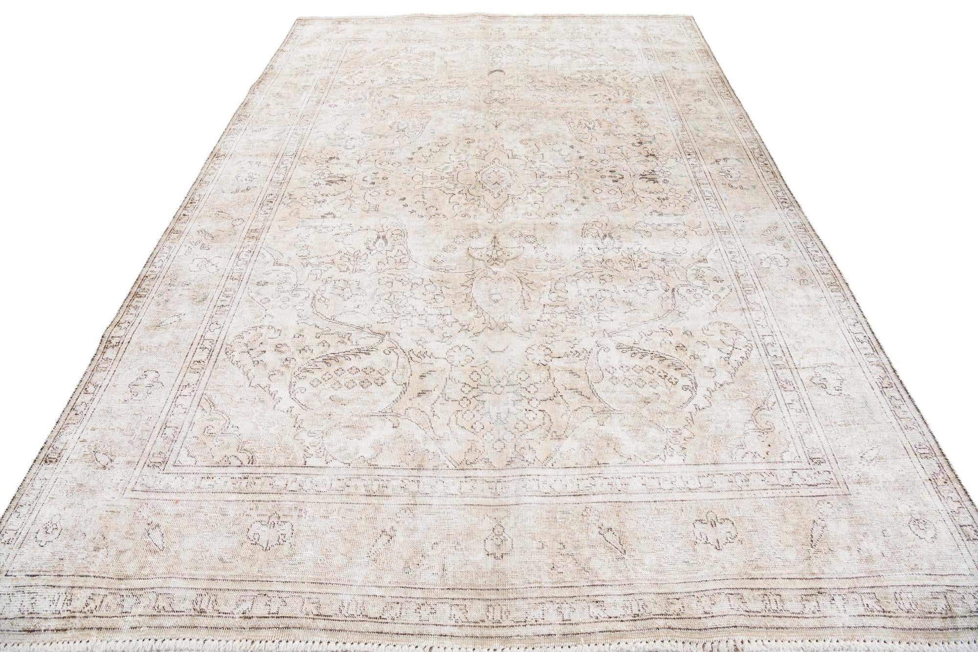 6' 4 x 9' 7 Hand Knotted Ultra Vintage Persian Wool Rug