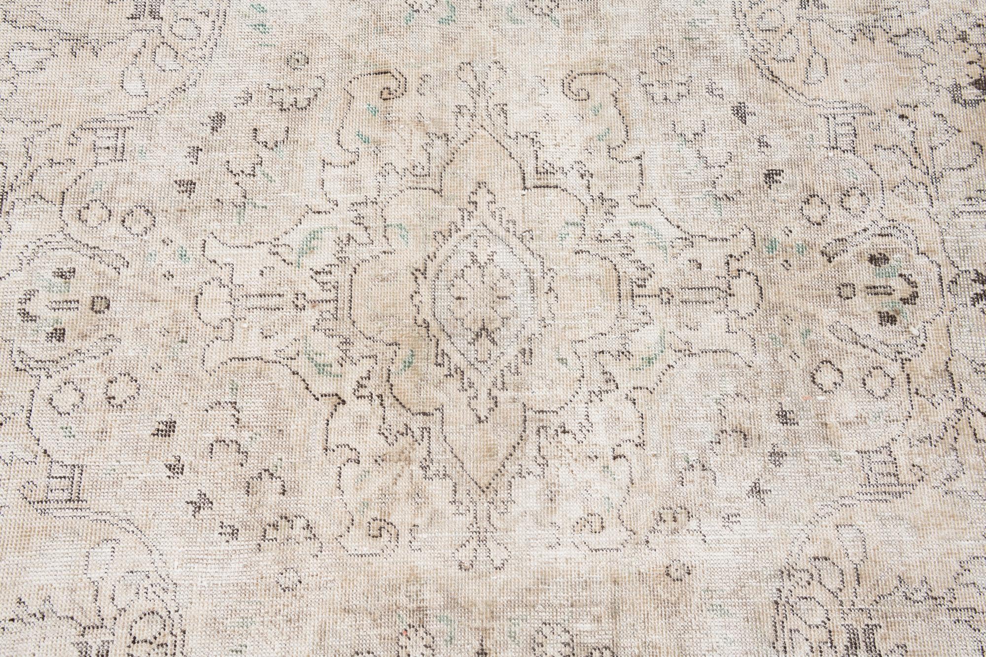 6' 4 x 9' 7 Hand Knotted Ultra Vintage Persian Wool Rug