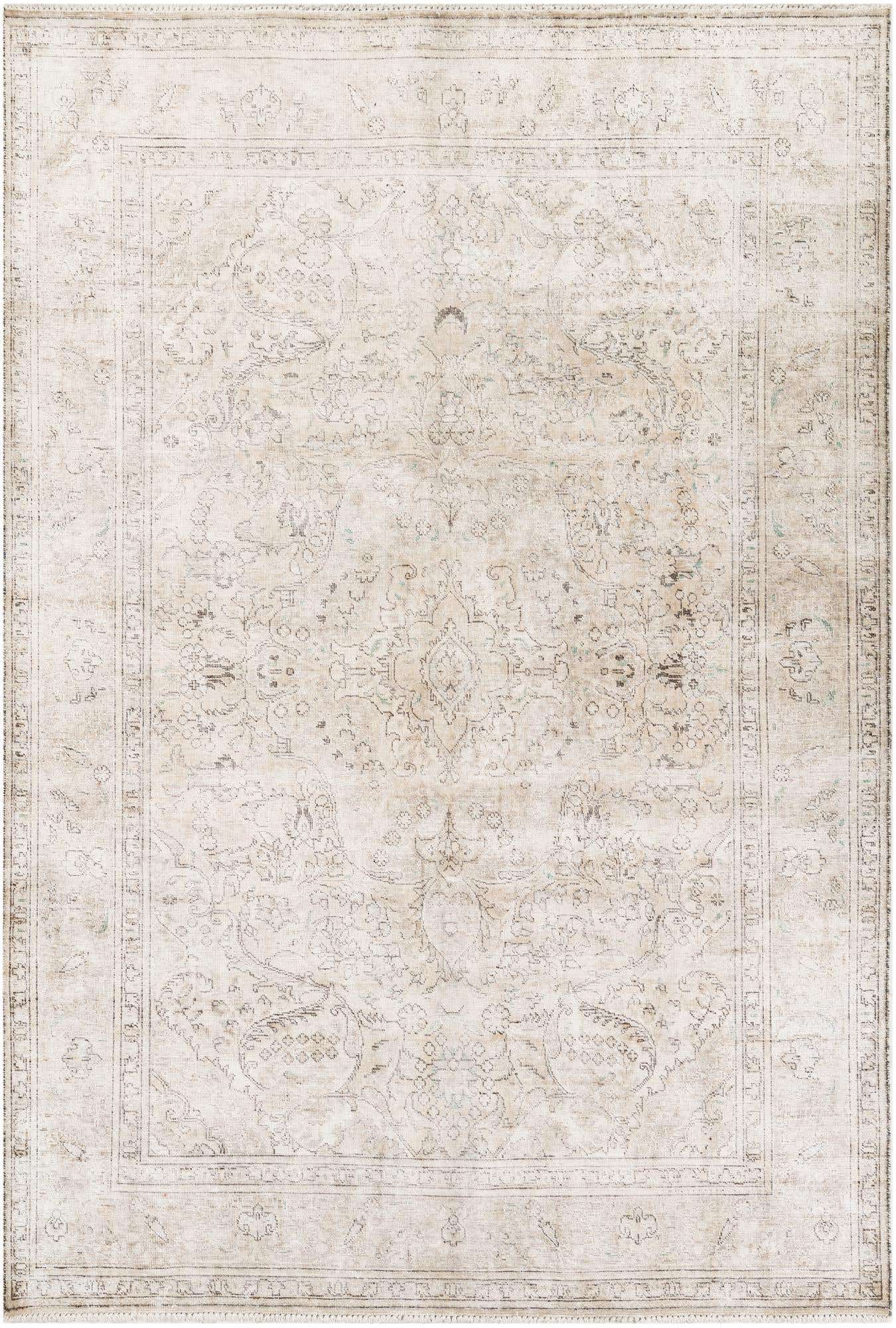 6' 4 x 9' 7 Hand Knotted Ultra Vintage Persian Wool Rug