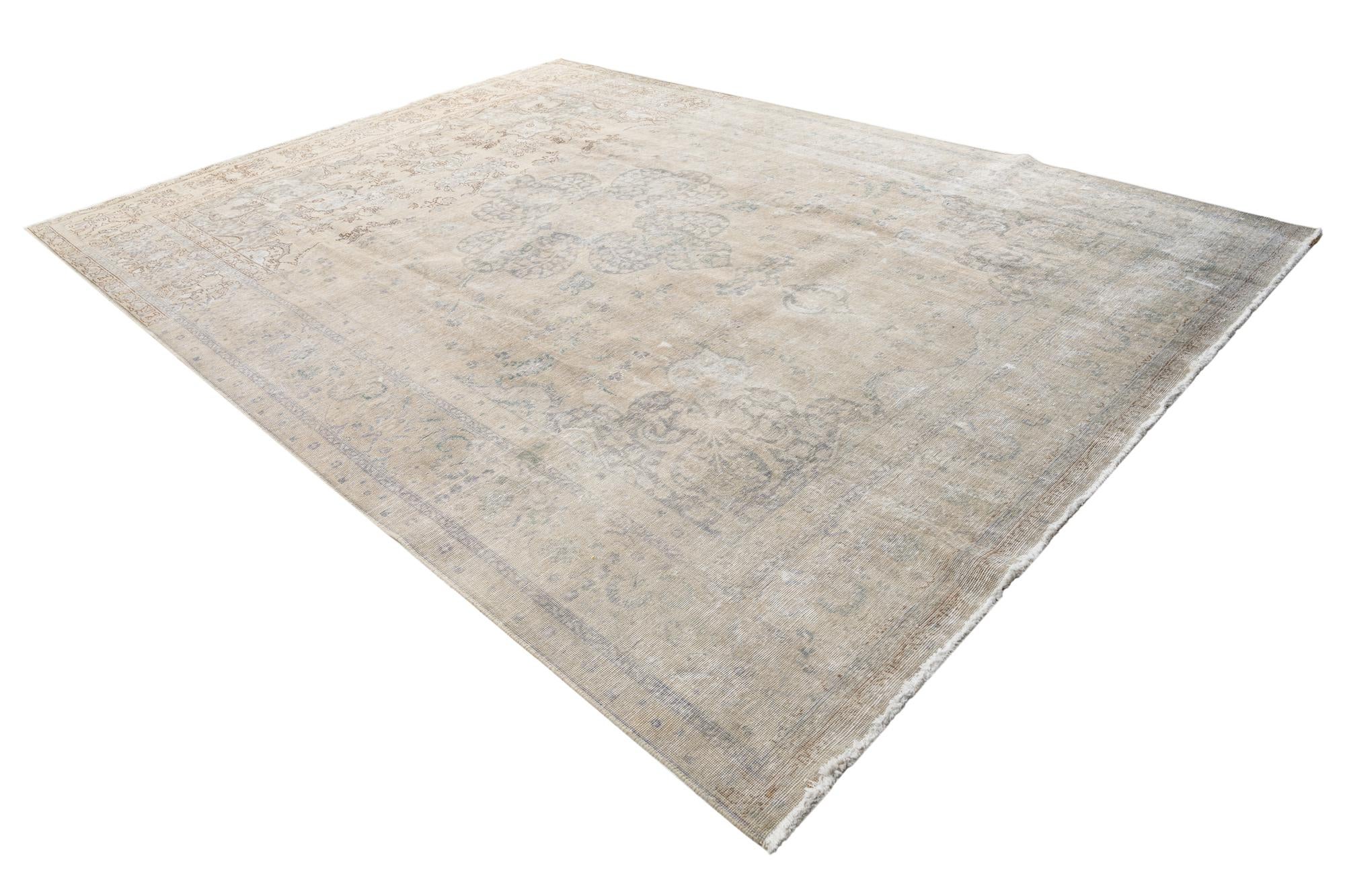9' 3 x 13' Hand Knotted Ultra Vintage Persian Wool Rug