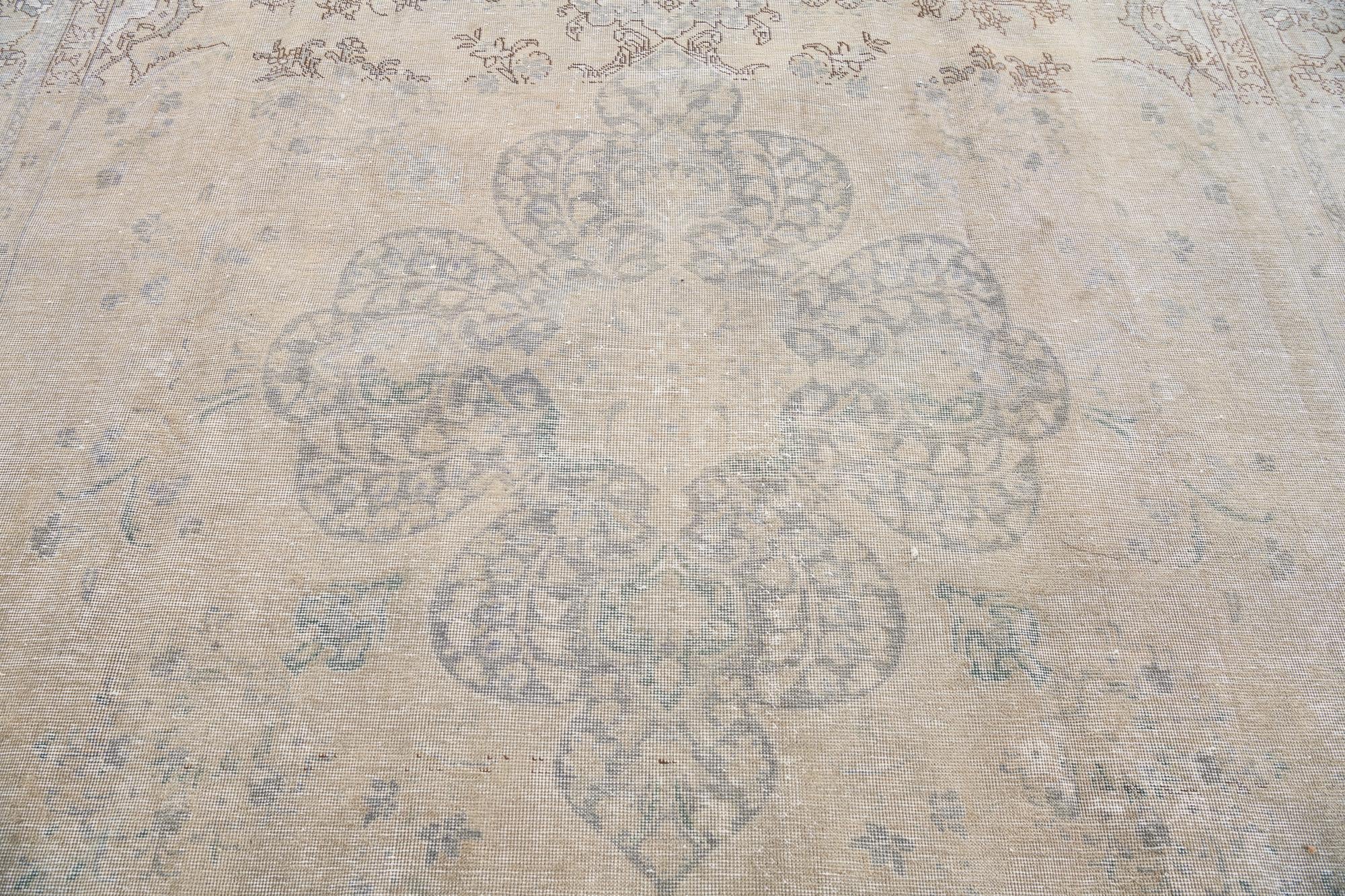 9' 3 x 13' Hand Knotted Ultra Vintage Persian Wool Rug