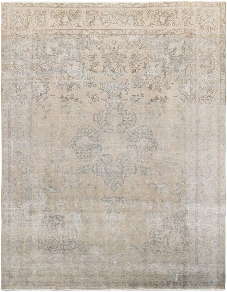 Detail image of 9' 3 x 13' Hand Knotted Ultra Vintage Persian Wool Rug