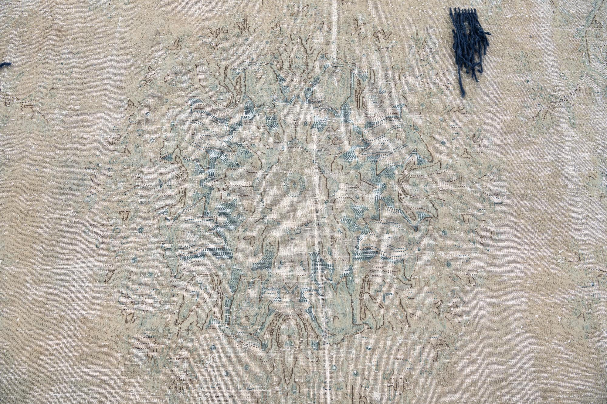 9' 2 x 12' 1 Hand Knotted Ultra Vintage Persian Wool Rug