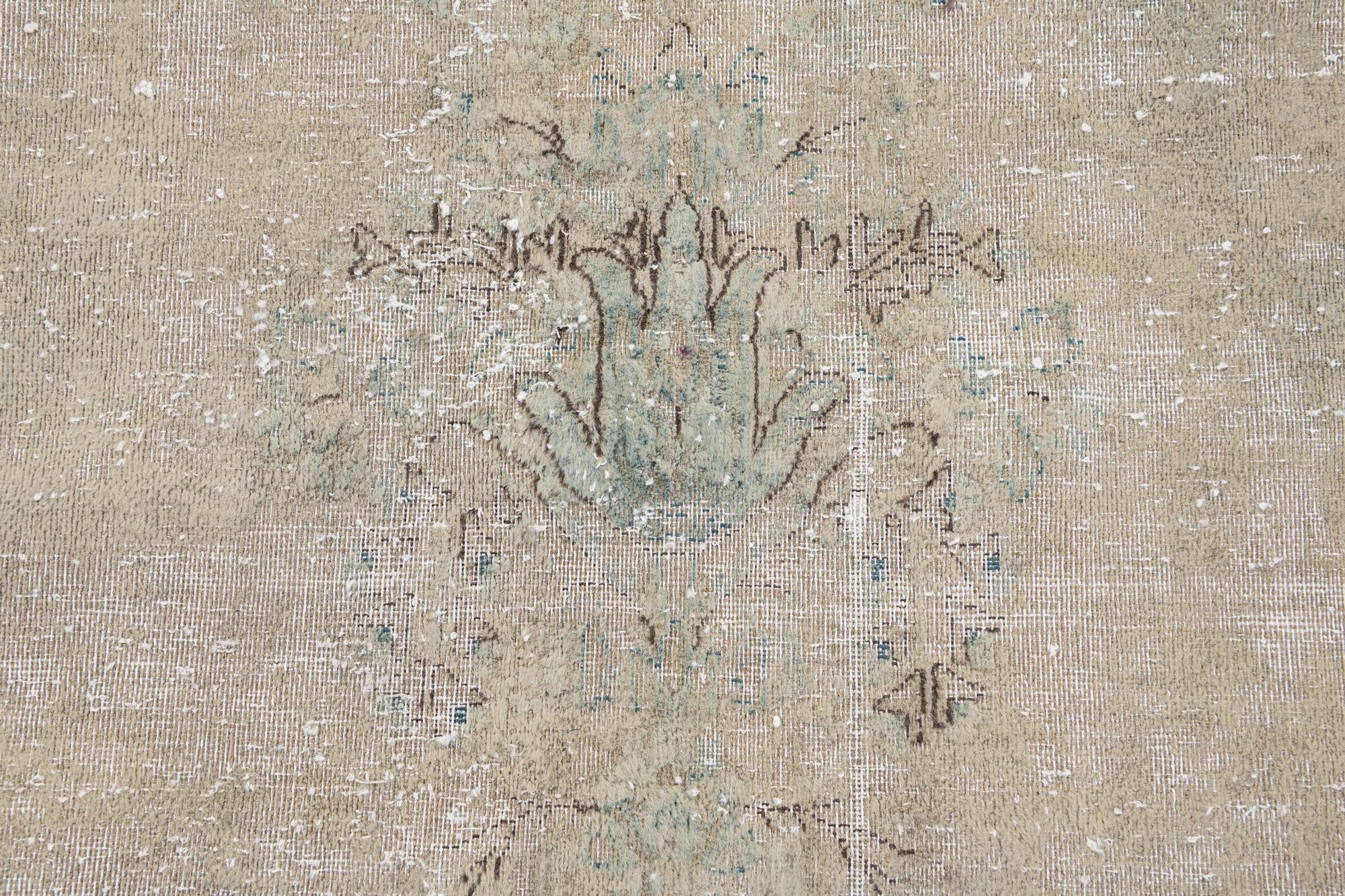 9' 2 x 12' 1 Hand Knotted Ultra Vintage Persian Wool Rug