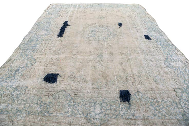 Detail image of 9' 2 x 12' 1 Hand Knotted Ultra Vintage Persian Wool Rug