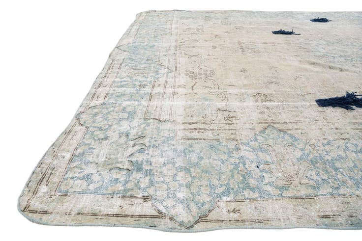 Detail image of 9' 2 x 12' 1 Hand Knotted Ultra Vintage Persian Wool Rug
