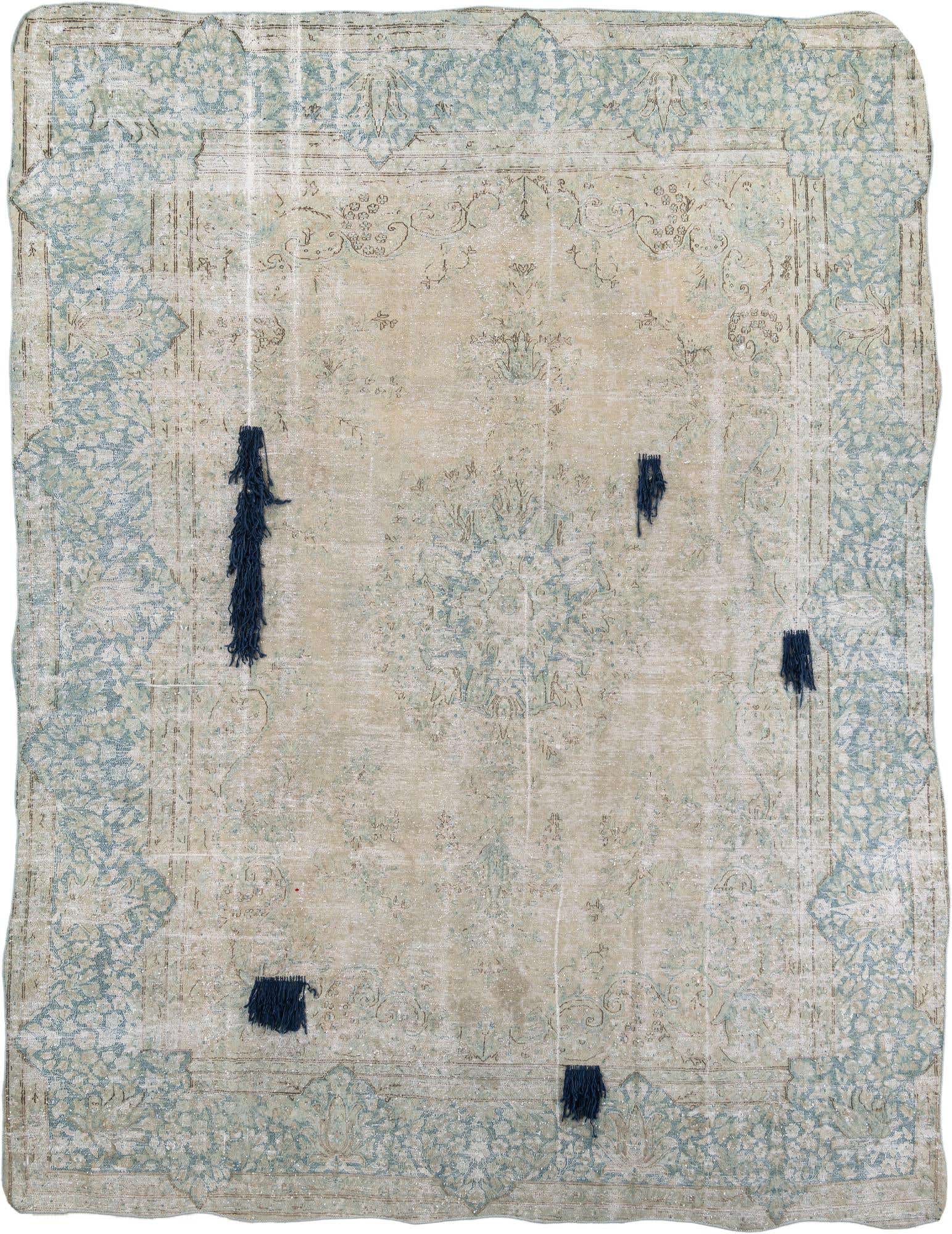 9' 2 x 12' 1 Hand Knotted Ultra Vintage Persian Wool Rug
