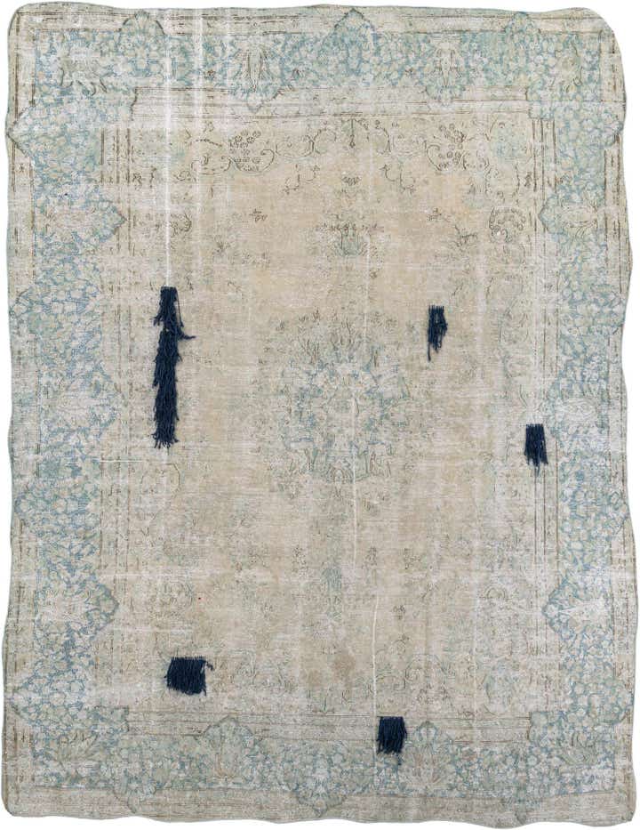 9' 2 x 12' 1 Hand Knotted Ultra Vintage Persian Wool Rug