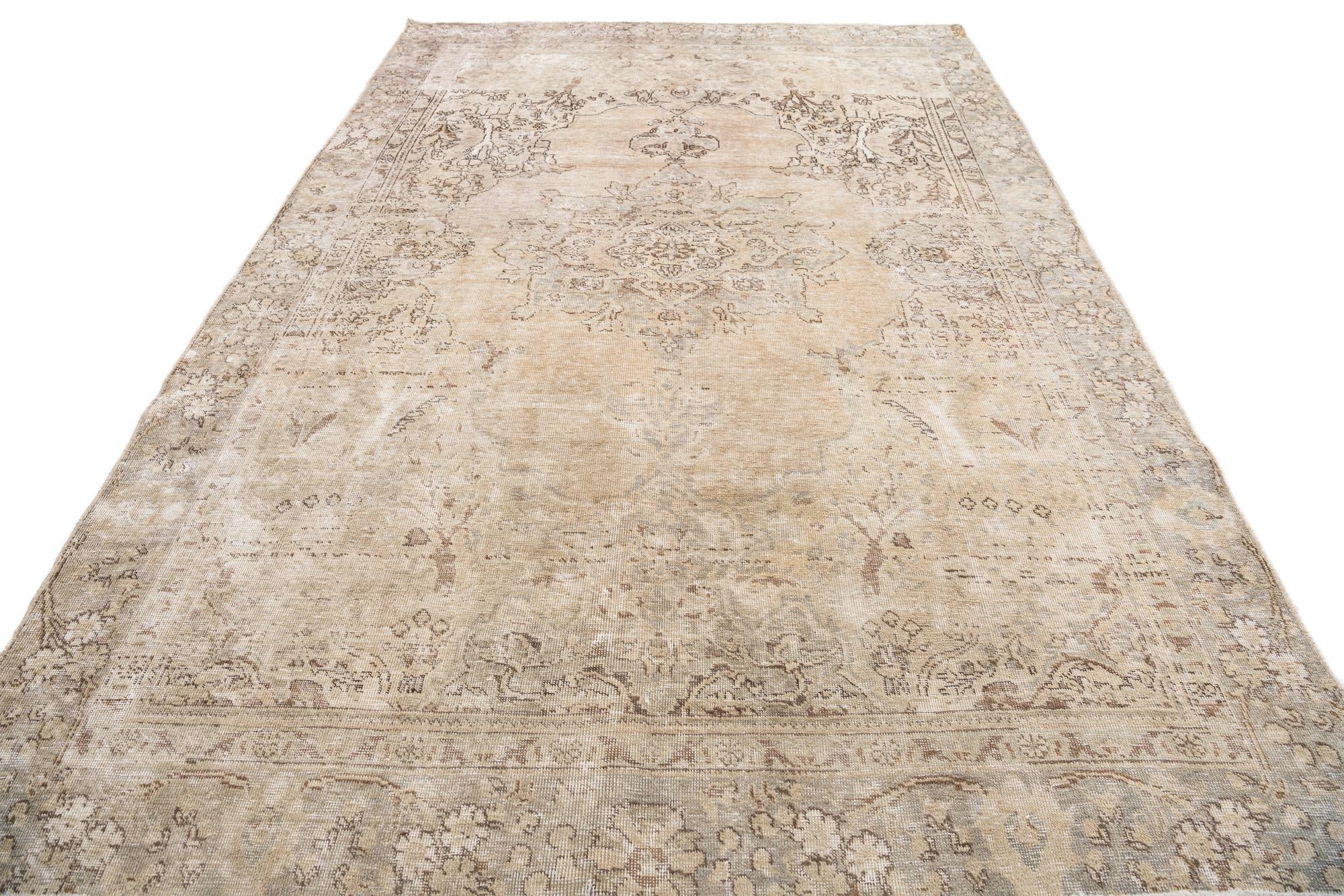 6' 6 x 9' 6 Hand Knotted Ultra Vintage Persian Wool Rug