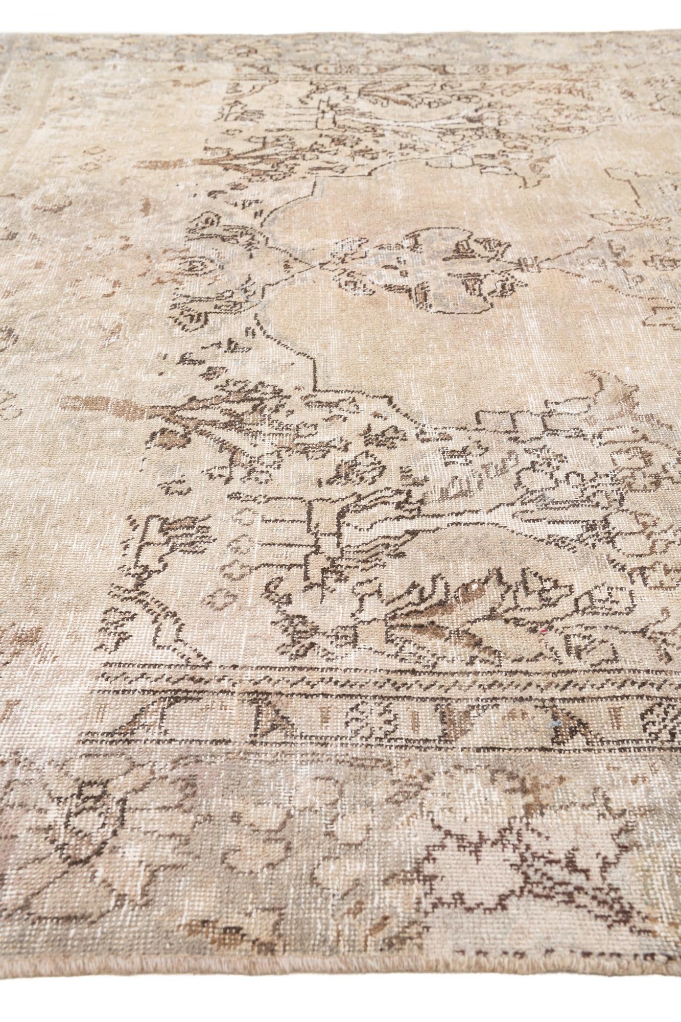 6' 6 x 9' 6 Hand Knotted Ultra Vintage Persian Wool Rug