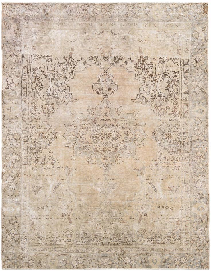 Detail image of 6' 6 x 9' 6 Hand Knotted Ultra Vintage Persian Wool Rug