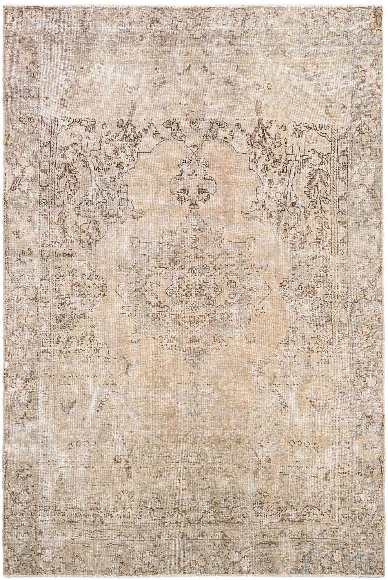 6' 6 x 9' 6 Hand Knotted Ultra Vintage Persian Wool Rug