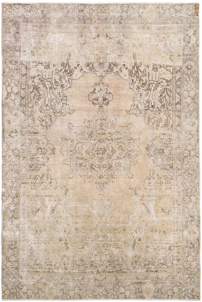 6' 6 x 9' 6 Hand Knotted Ultra Vintage Persian Wool Rug