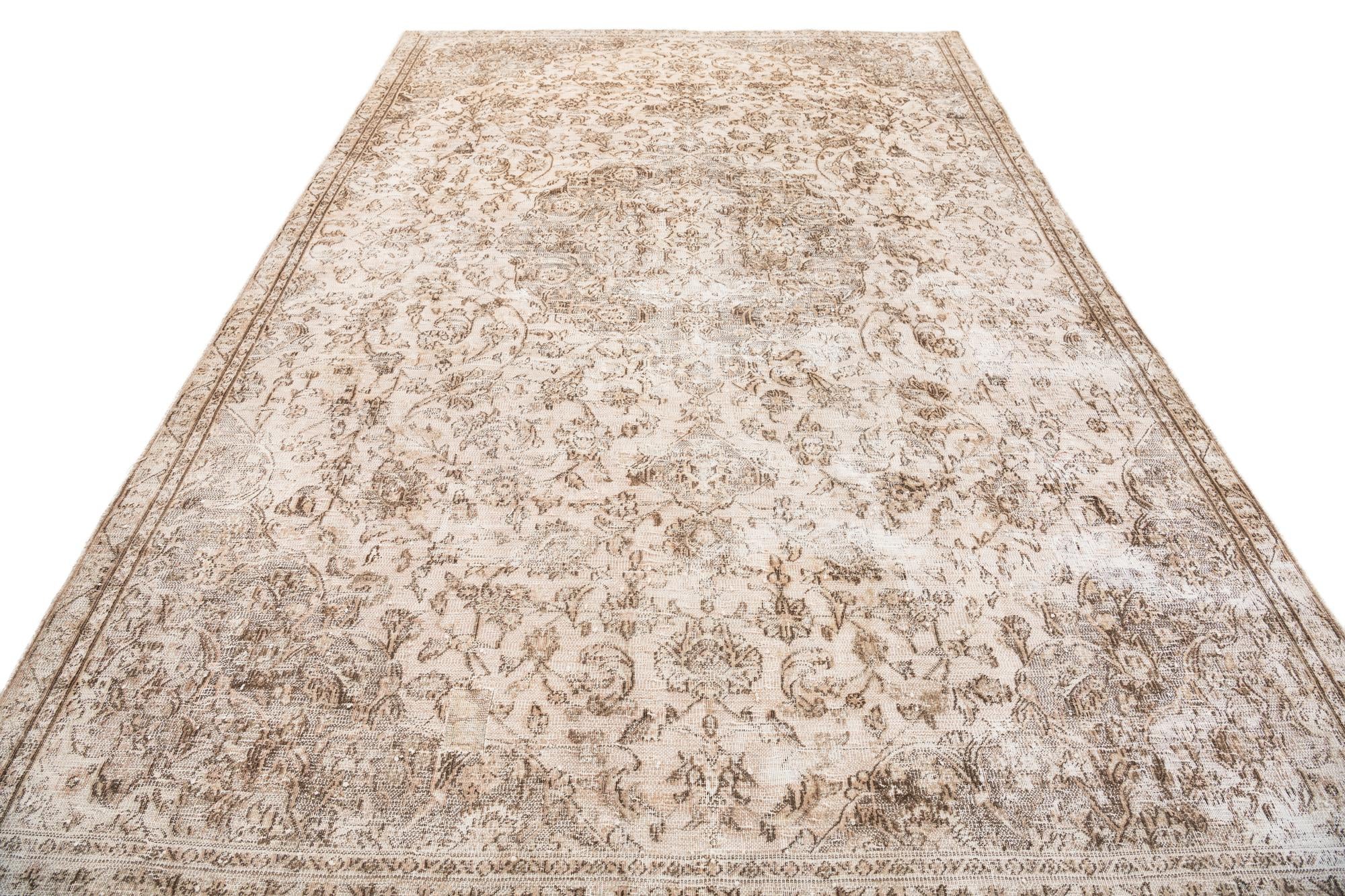 6' 7 x 9' 9 Hand Knotted Ultra Vintage Persian Wool Rug