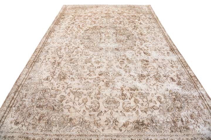 6' 7 x 9' 9 Hand Knotted Ultra Vintage Persian Wool Rug